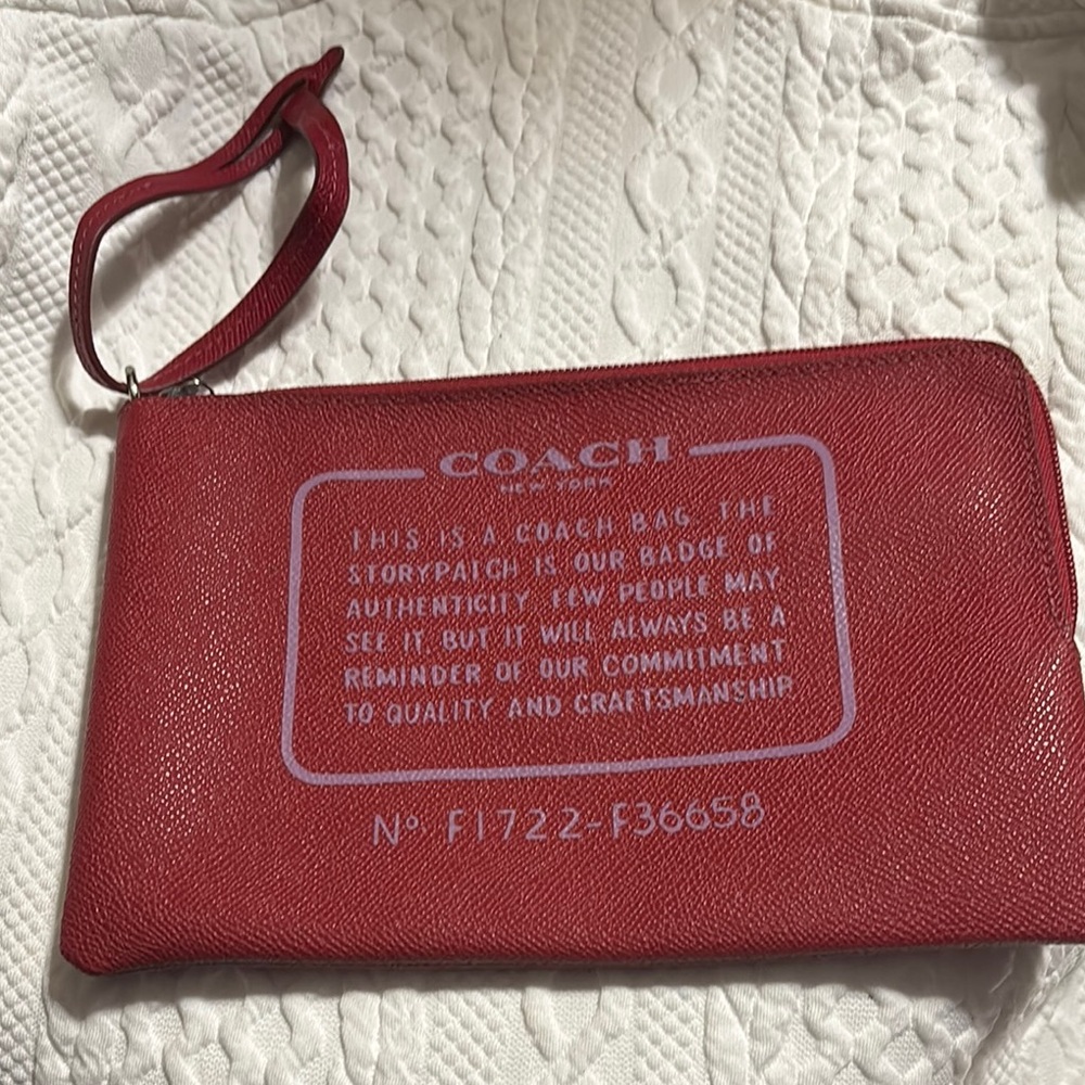 Coach Scarlet Red Wristlet